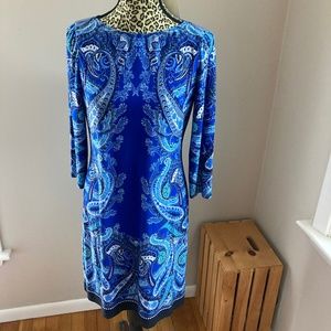 London Times Blue Bohemian design dress